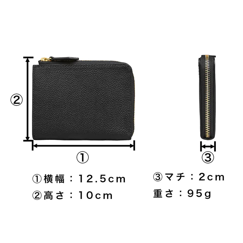 ピュアシュリンクレザー Lジップウォレット ブラック(30%OFF)