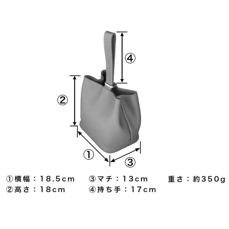 巾着レザーバッグ ダークグレー(10%OFF)