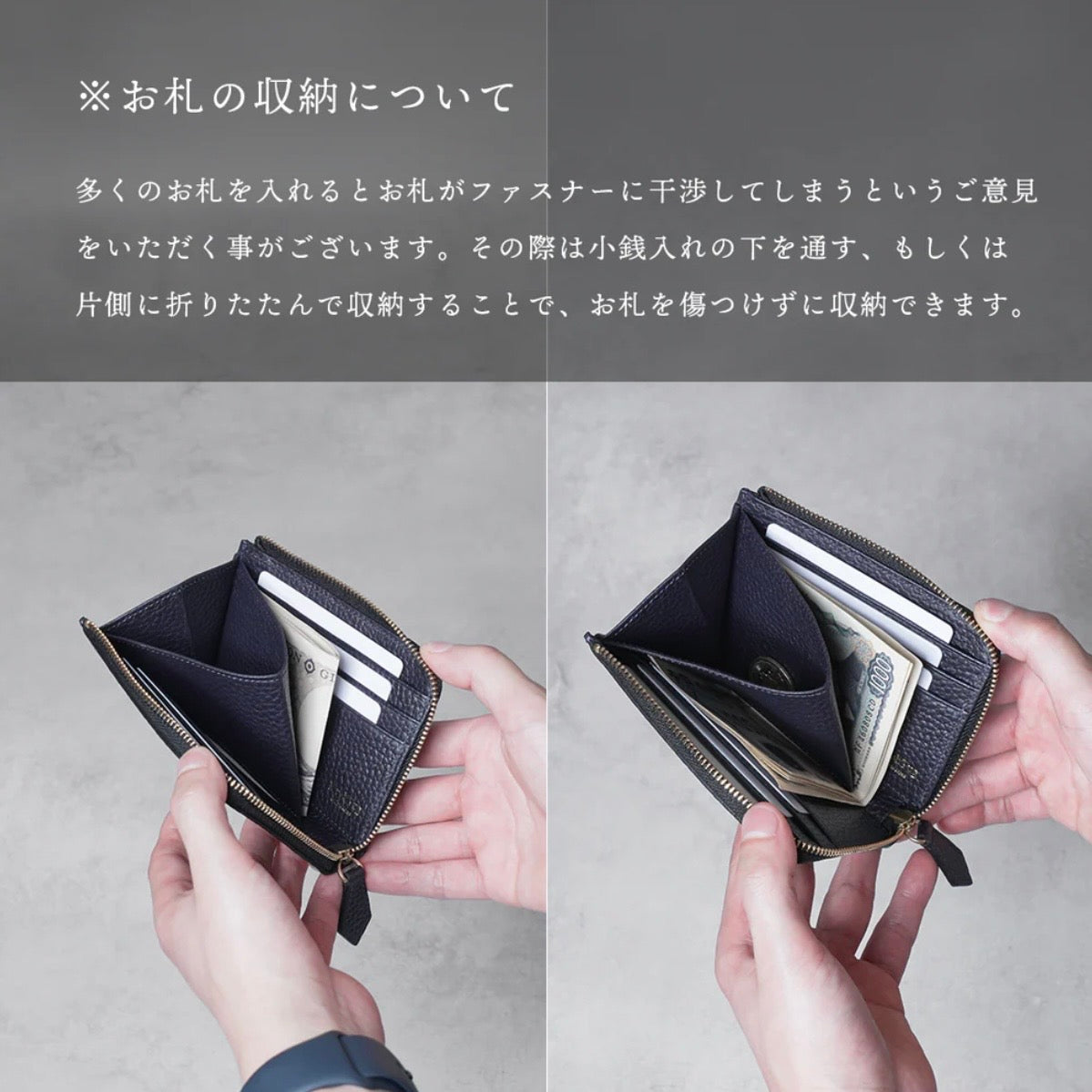 Lジップウォレット ネイビー(30%OFF)