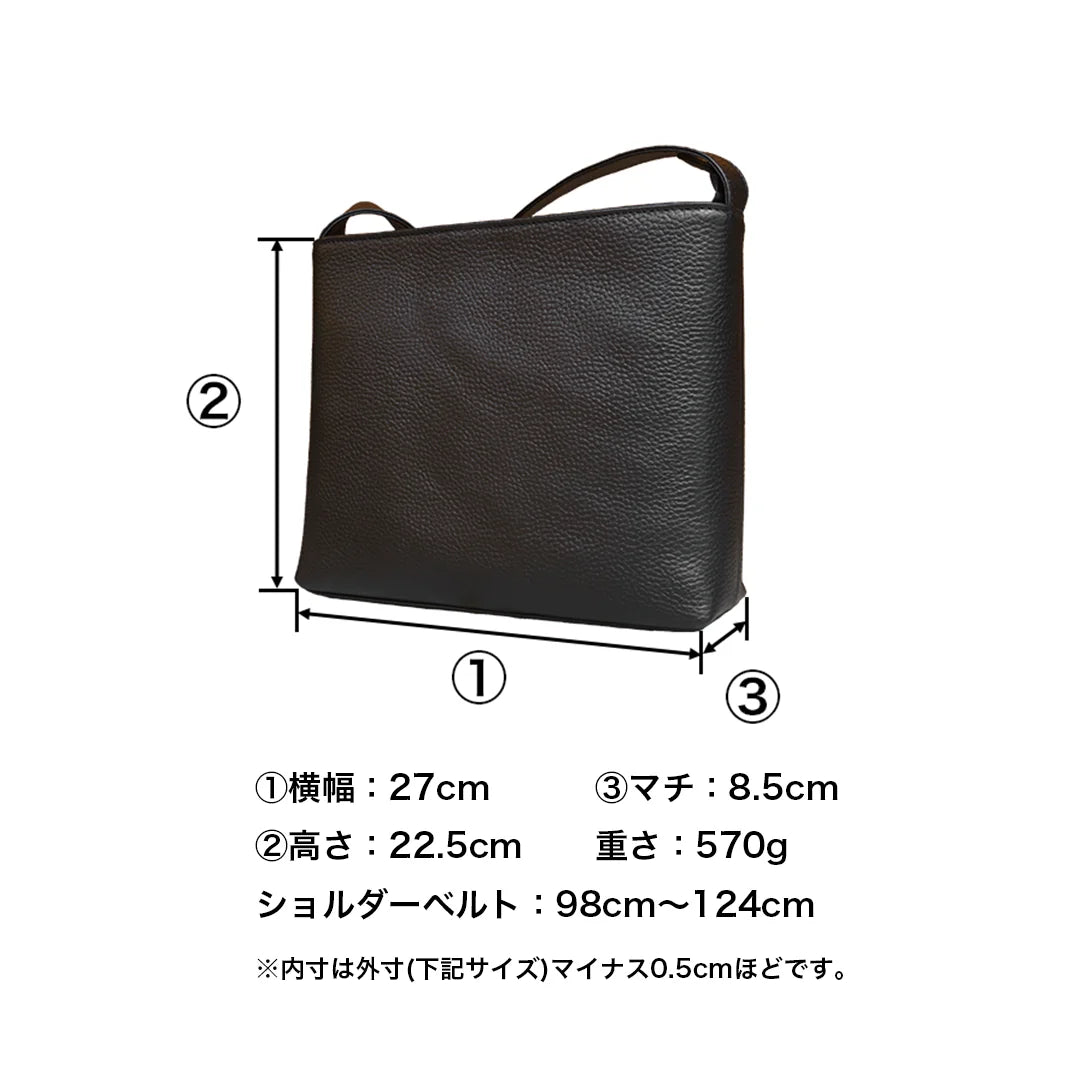 レザーショルダーバッグ ブラック(新古品)