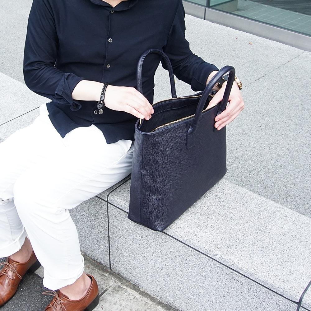 モンゴル製ビジネスバッグ ネイビー(60%オフ)