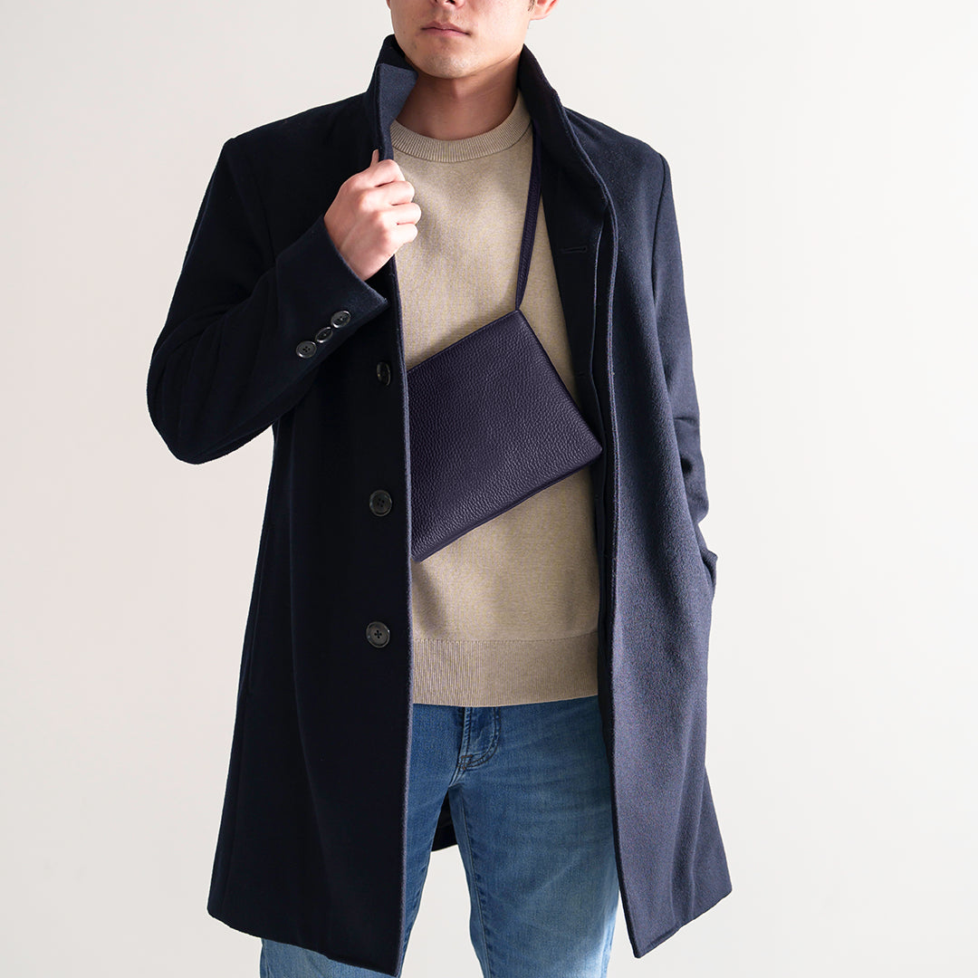 ［MC前］レザーサコッシュ ネイビー（新古品）