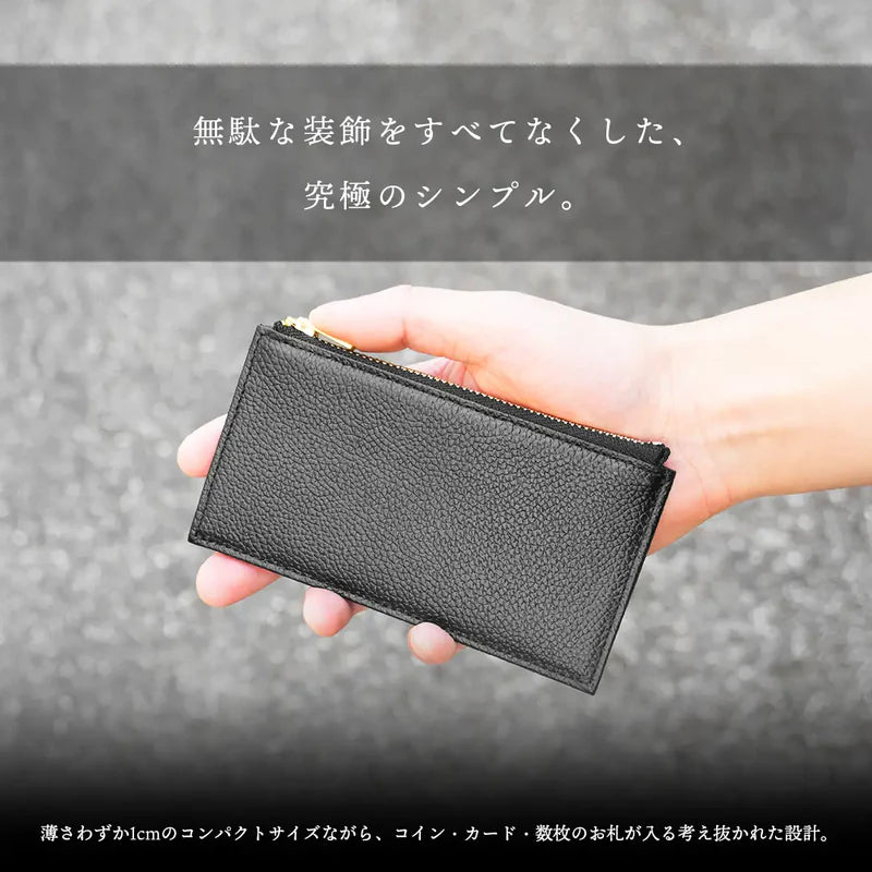 ピュアシュリンクレザー フラグメントケース ブラック(ゴールドジップ)（20%OFF）