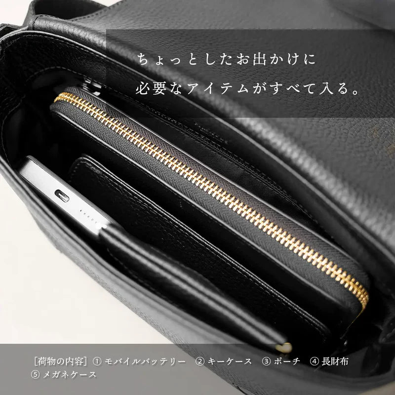 フラップミニショルダーバッグ ブラック（30%OFF）